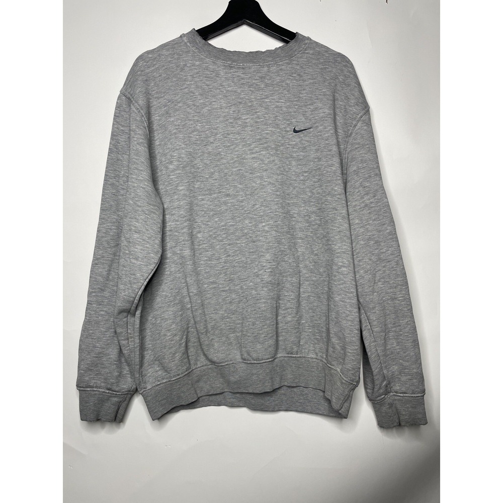 Y2K‎ Nike Sweatshirt Size Medium Gray 2000s Pullover Embroidered Logo